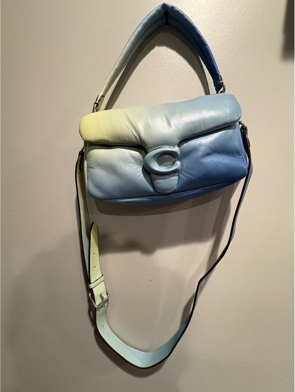 Coach Blue Ombre Leather Shoulder Bag- stain pictured!